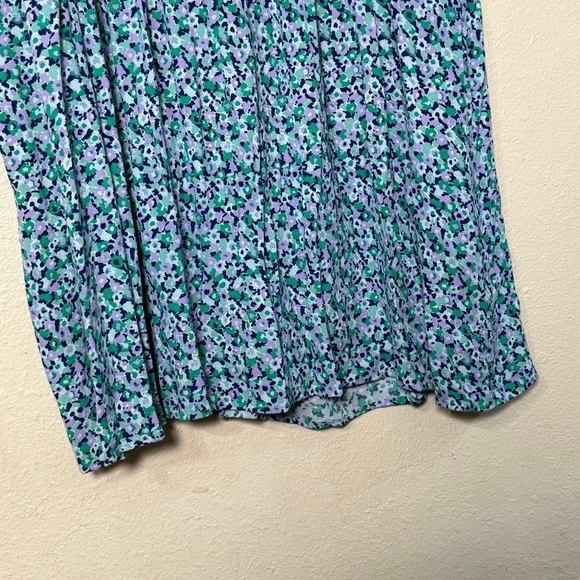 A New Day Maxi Dress Womens Size M Green Floral Smocked Pockets Boho Peasant 3X - Picture 3 of 8